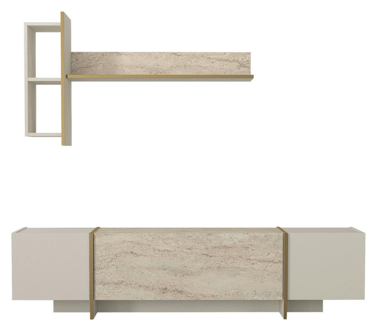 Wohnwand Veyron beige B/H/T: ca. 180x45x32 cm Veyron - beige (180,00/45,00/32,00cm) - moebel17