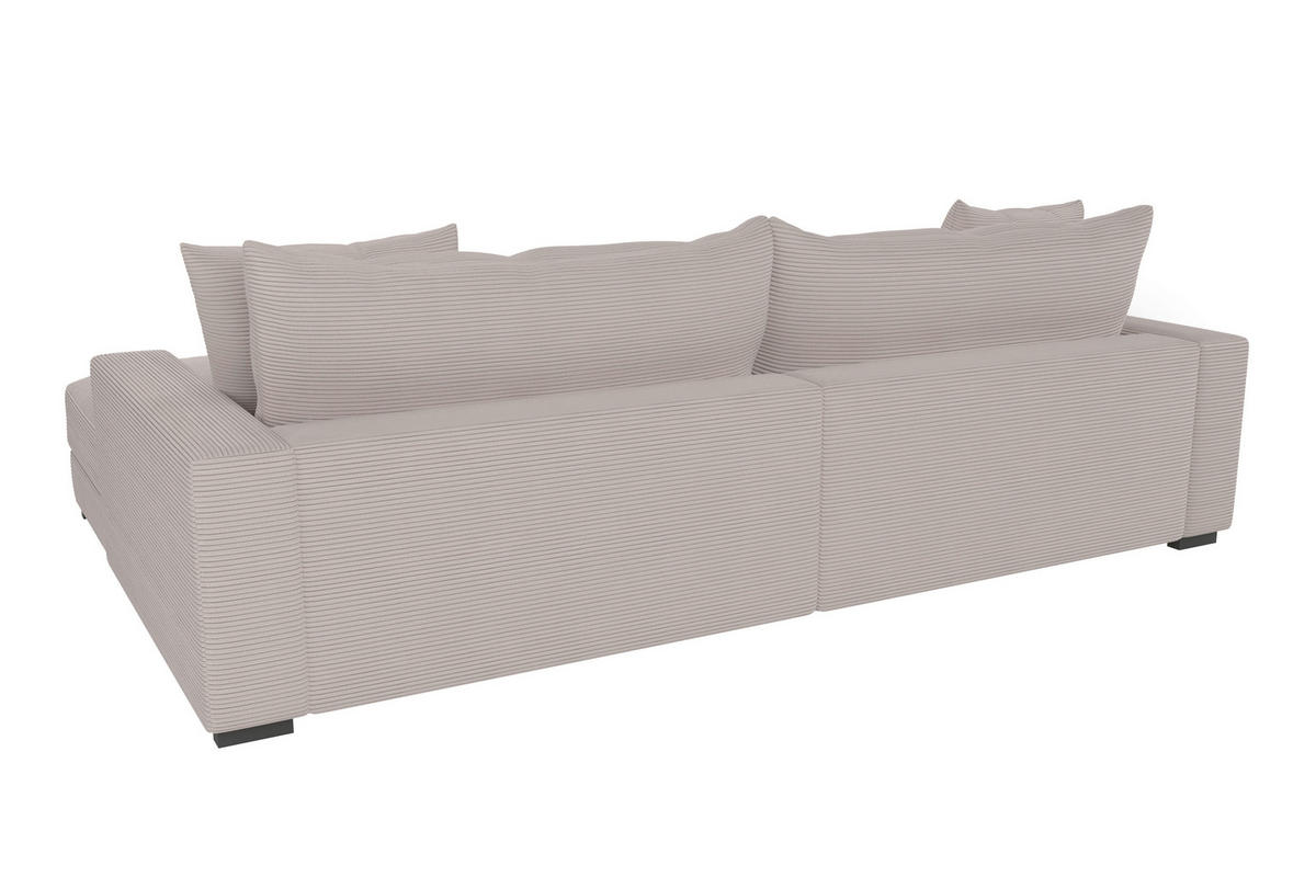Ecksofa beige-grau Microfaser B/H/T: ca. 261x83x180 cm Jack_3S.REC_Ecksofa - beige-grau/schwarz (261,00/83,00/180,00cm)