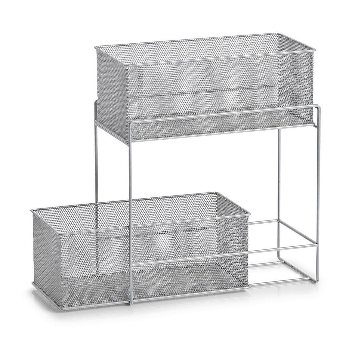 Zeller Etagenregal silber Metall B/H/L: ca. 18,5x42x35 cm Etagenregal - silber (35,00/18,50/42,00cm) - Zeller