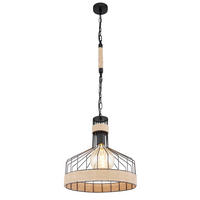 GLOBO Pendelleuchte 15675H1 schwarz Metall H/D: ca. 135x35 cm E27 1 Brennstellen Halia - schwarz (35,00/135,00cm) - GLOBO