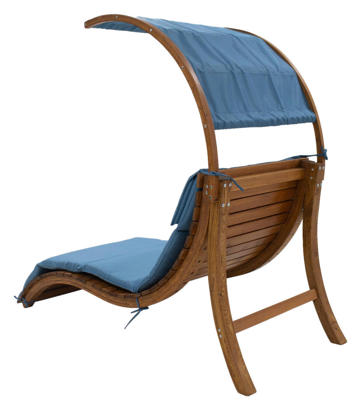 AXI Gartenliege Salina braun Holz B/H/L: ca. 75x150x186 cm Salina - braun/blau (186,00/75,00/150,00cm) - AXI