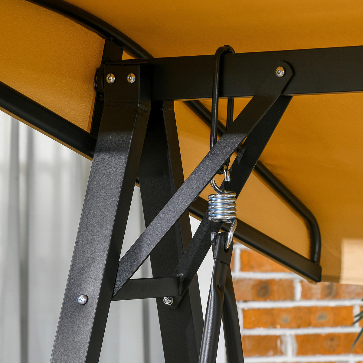 Outsunny Hollywoodschaukel beige Stahl B/H/L: ca. 106x174x138 cm Hollywoodschaukel - beige (138,00/106,00/174,00cm) - Outsunny