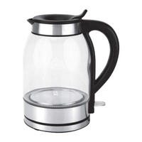 Emerio Glas-Wasserkocher WK-131038.1 transparent schwarz silber Glas Edelstahl ca. 1,7 l Wasserkocher_Glas WK-131038.1 - schwarz/transparent (1,70l) - Emerio