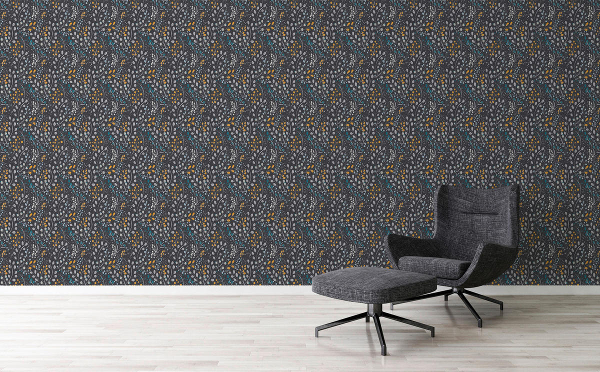 A.S.Creation Vliestapete Attractive 2 Floral schwarz B/L: ca. 53x1005 cm Attractive 2 - schwarz (53,00/1005,00cm) - A.S.Creation