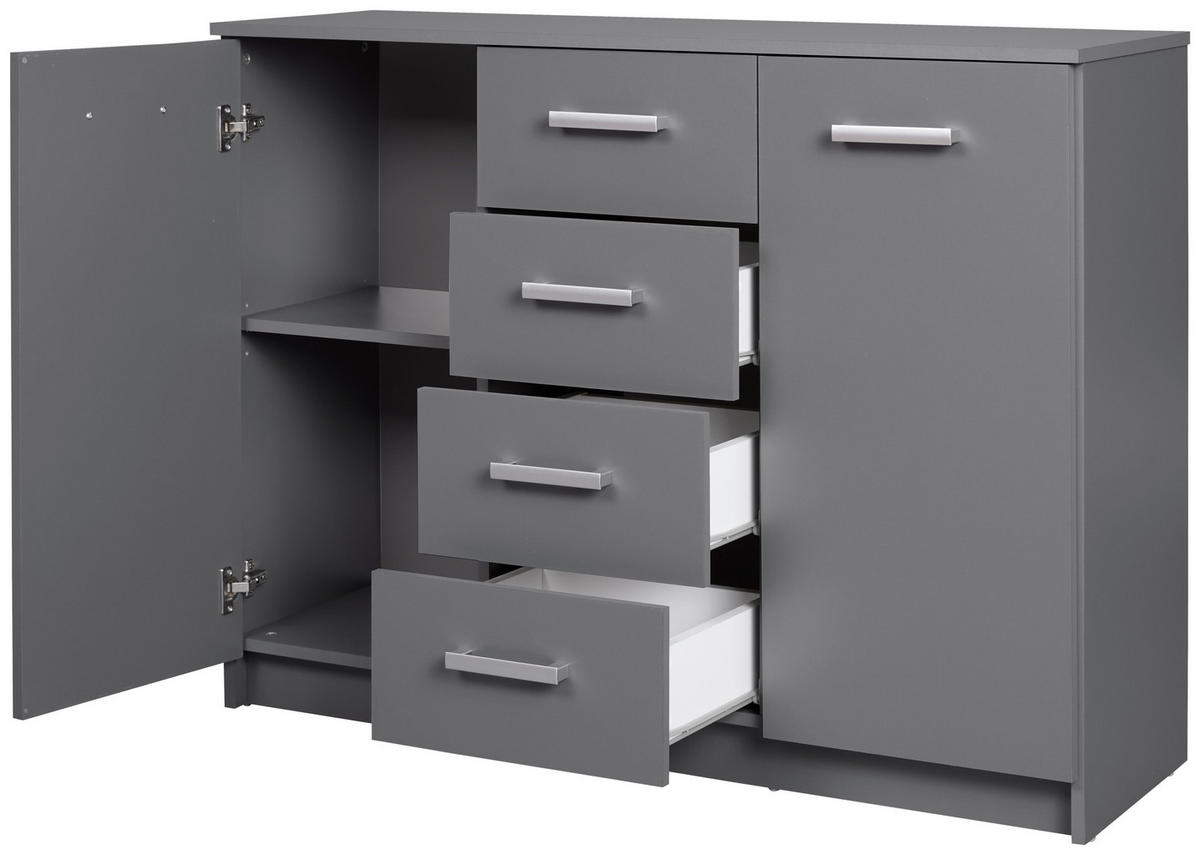 Kommode Elenzio Graphit B/H/T: ca. 119,2x91,5x40 cm Elenzio - Graphit (119,20/91,50/40,00cm) - Inter Link