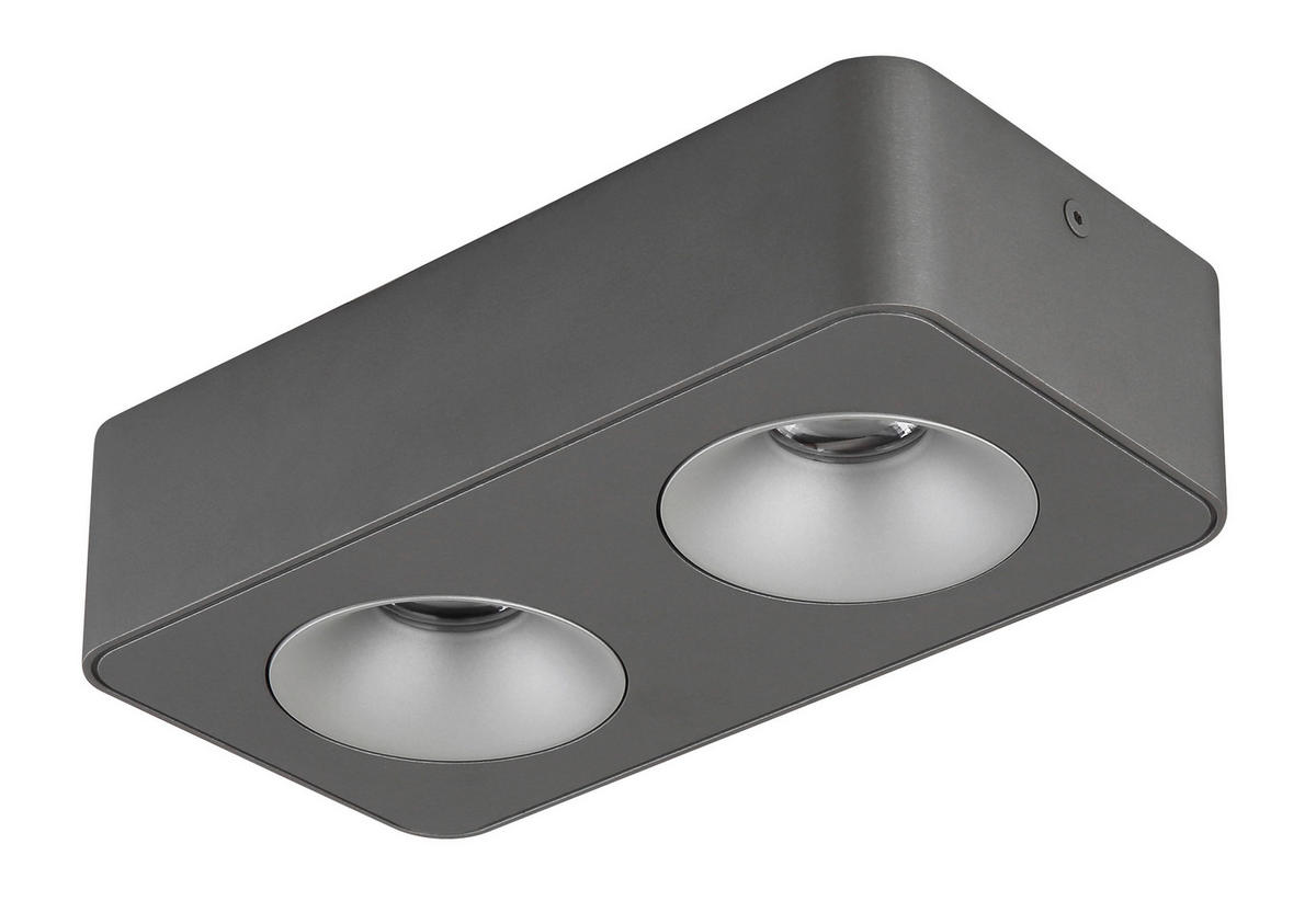GLOBO LED-Spot dunkelgrau klar Kunststoff Metall B/H/T: ca. 22,4x5,5x11,7 cm 1 Brennstellen HANGARAU - klar/dunkelgrau (22,40/5,50/11,70cm) - GLOBO