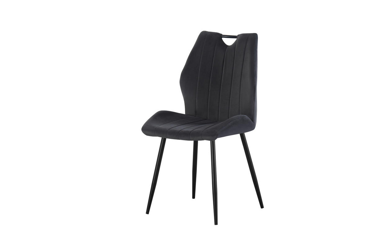 Stuhl CHRISTIN, 2er Set anthrazit schwarz B/H/T: ca. 52x75x58 cm CHRISTIN, 2er Set - schwarz/anthrazit (52,00/75,00/58,00cm) - xonox.home