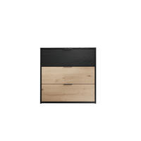 Kommode RIMINI schwarz Eiche Nachbildung B/H/T: ca. 80x80x40 cm RIMINI - Eiche/schwarz (80,00/80,00/40,00cm) - byLIVING