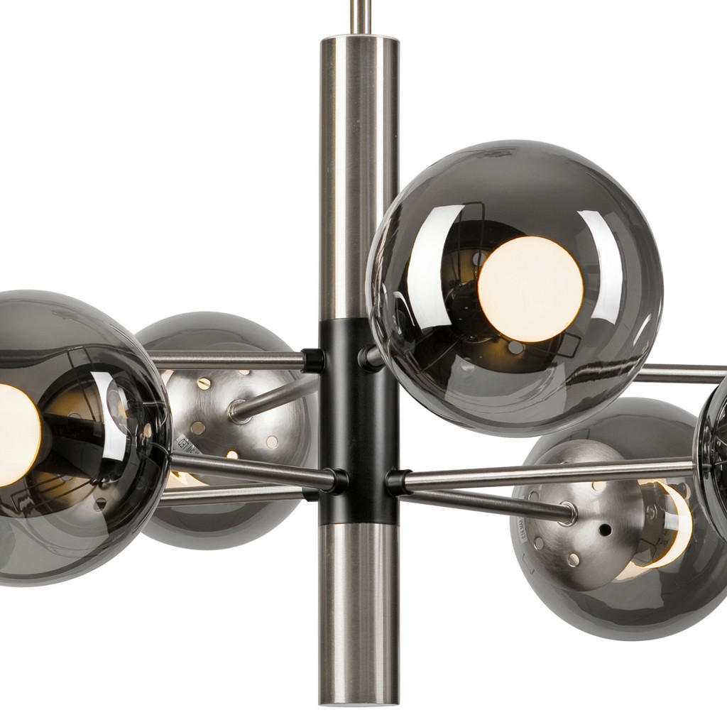 Thumbnail - Lamkur Deckenleuchte Chrom Stahl Glas B/H/L: ca. 66x68x66 cm E14 8 Brennstellen