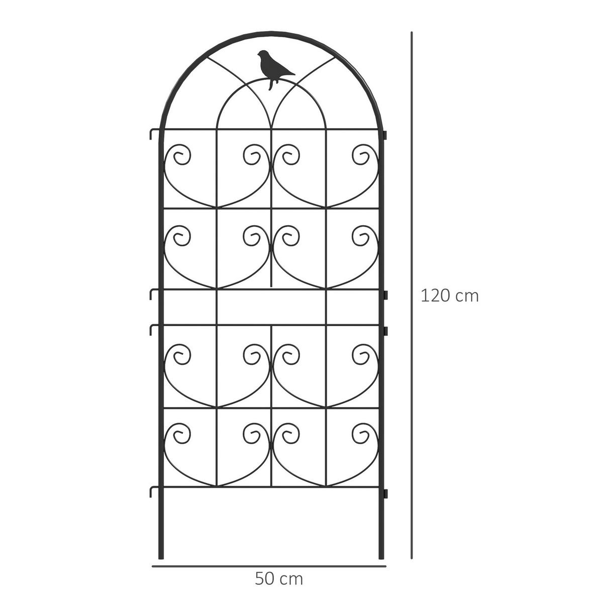 Outsunny Rankgitter 2er Set schwarz B/H/L: ca. 1,3x120x50 cm Rankgitter 2er Set - schwarz (50,00/1,30/120,00cm) - Outsunny