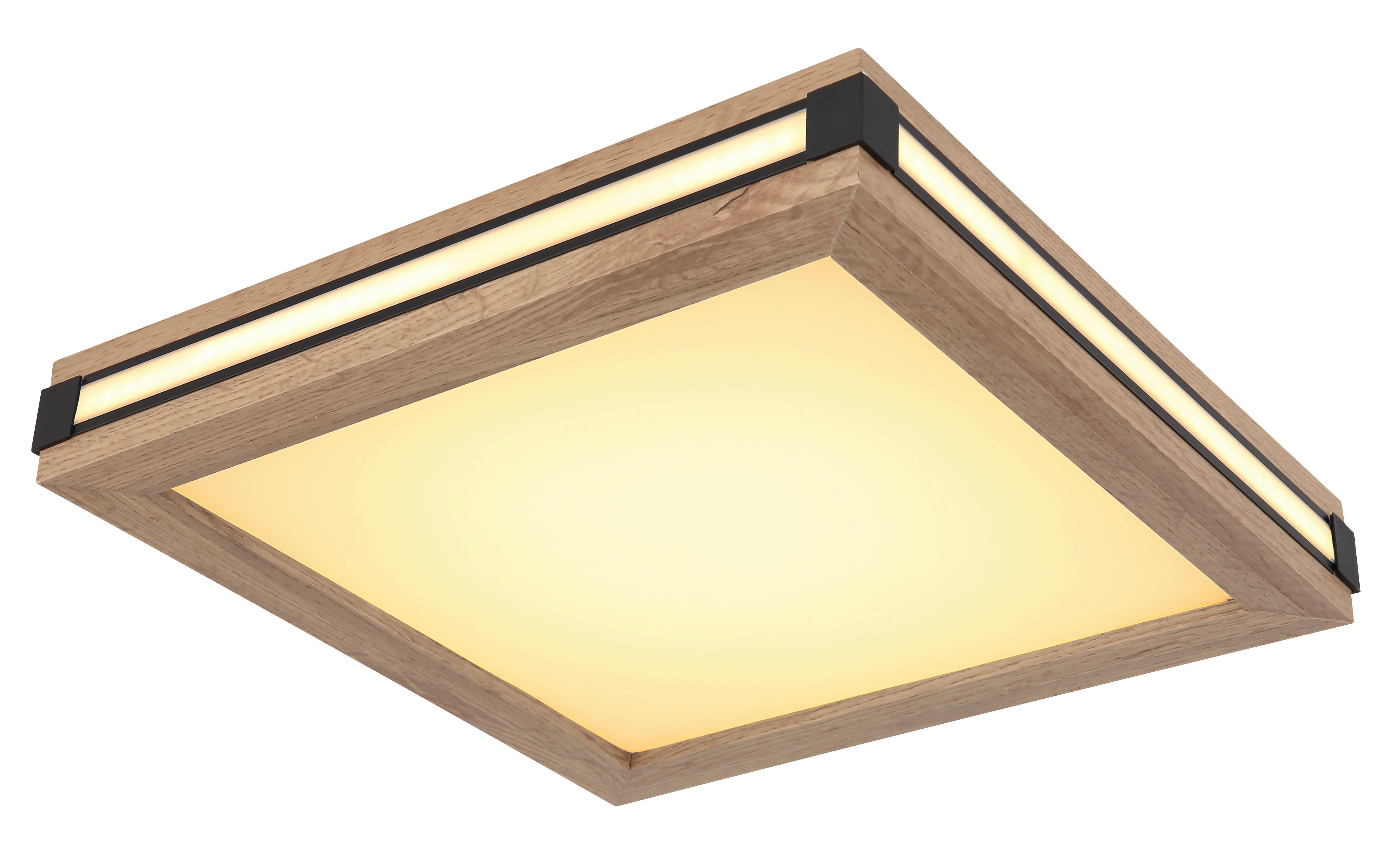 GLOBO LED-Deckenleuchte schwarz dunkelbraun weiß Metall MDF B/H/T: ca. 30x7,5x30 cm CARLA - dunkelbraun/weiß (30,00/7,50/30,00cm) - GLOBO