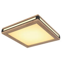 GLOBO LED-Deckenleuchte schwarz dunkelbraun weiß Metall MDF B/H/T: ca. 30x7,5x30 cm CARLA - dunkelbraun/weiß (30,00/7,50/30,00cm) - GLOBO