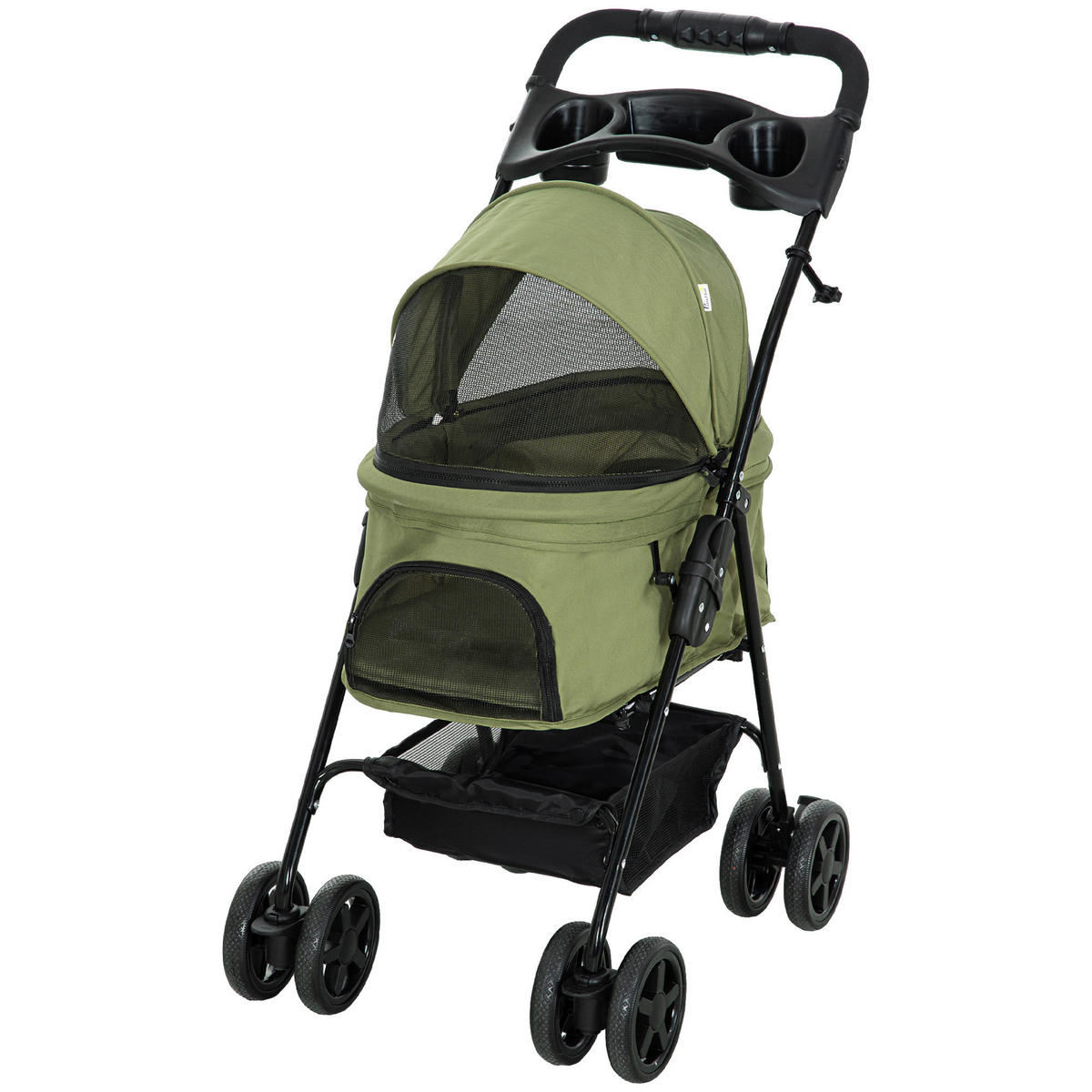 PawHut Hunde-Zubehör dunkelgrün Polyester B/H/L: ca. 45x67x96 cm Hundebuggy - dunkelgrün (96,00/45,00/67,00cm) - PawHut
