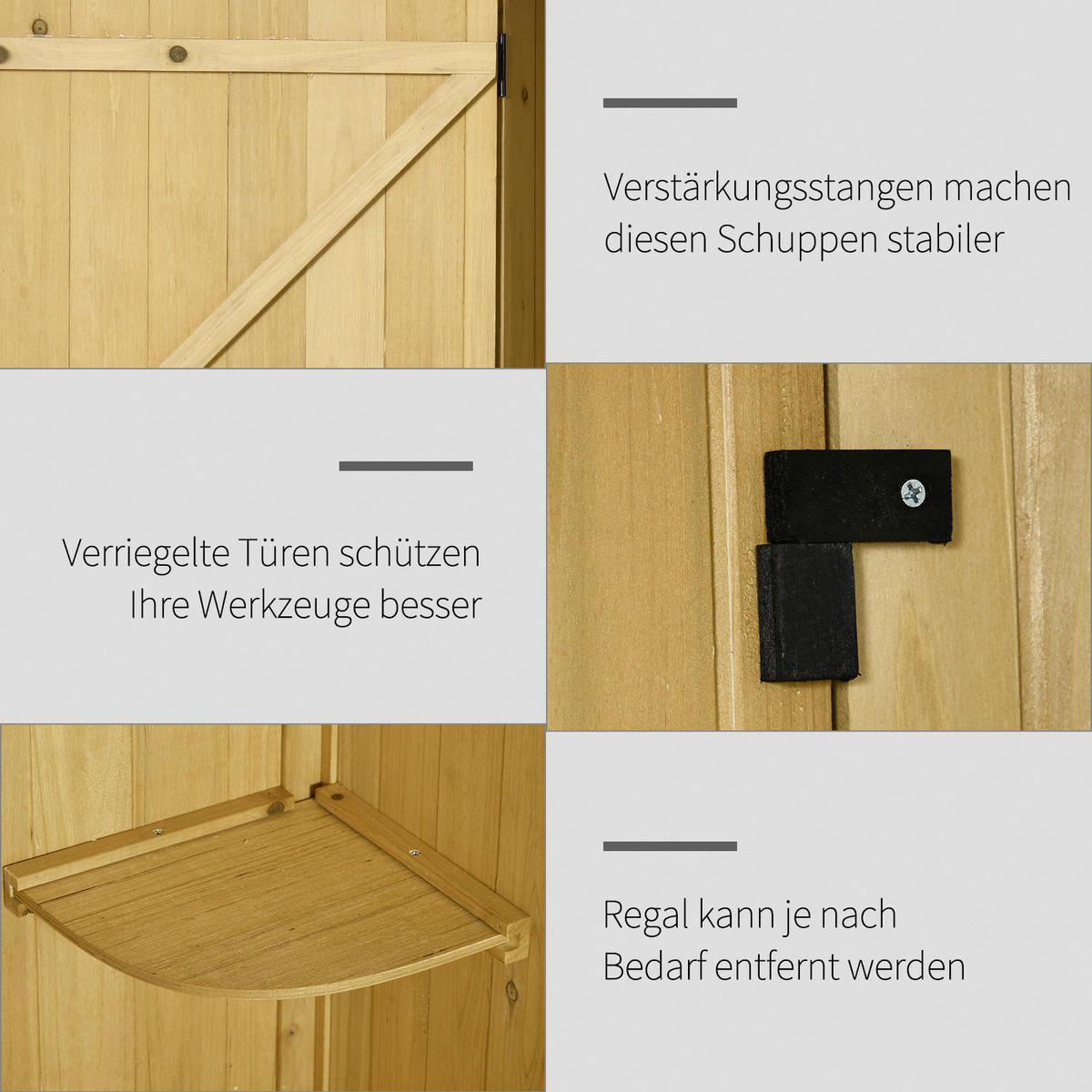 Outsunny Gartenhaus natur B/H/L: ca. 542x179x77 cm Gartenhaus - natur (77,00/542,00/179,00cm) - Outsunny
