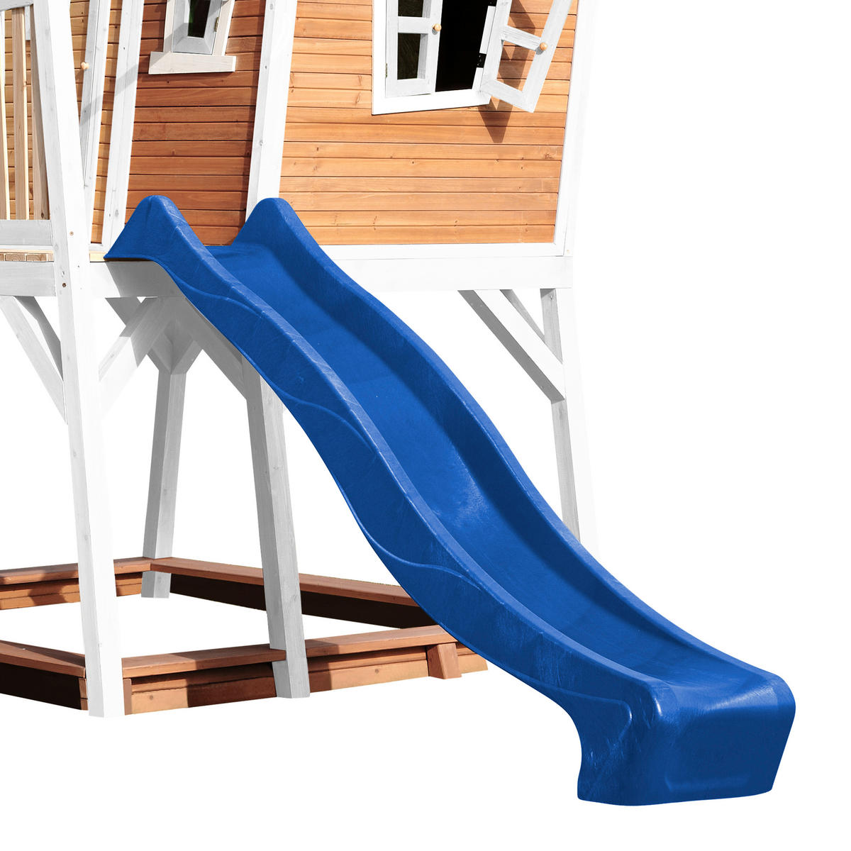 AXI Spielhaus Max braun B/H/L: ca. 432x288x193 cm Max - braun/blau (193,00/432,00/288,00cm) - AXI