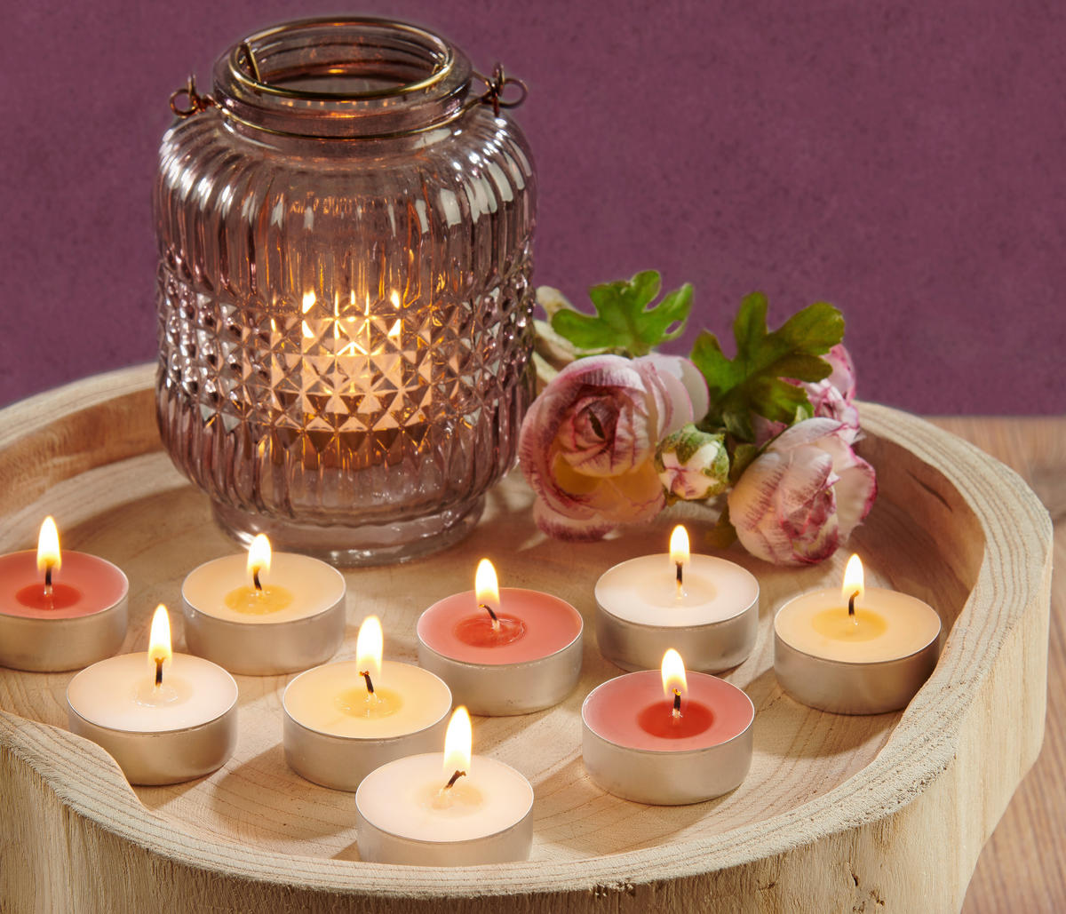 Duftteelicht B/H/L: ca. 12x3x12 cm Duftteelichte_18erPack - beige (12,00/12,00/3,00cm)