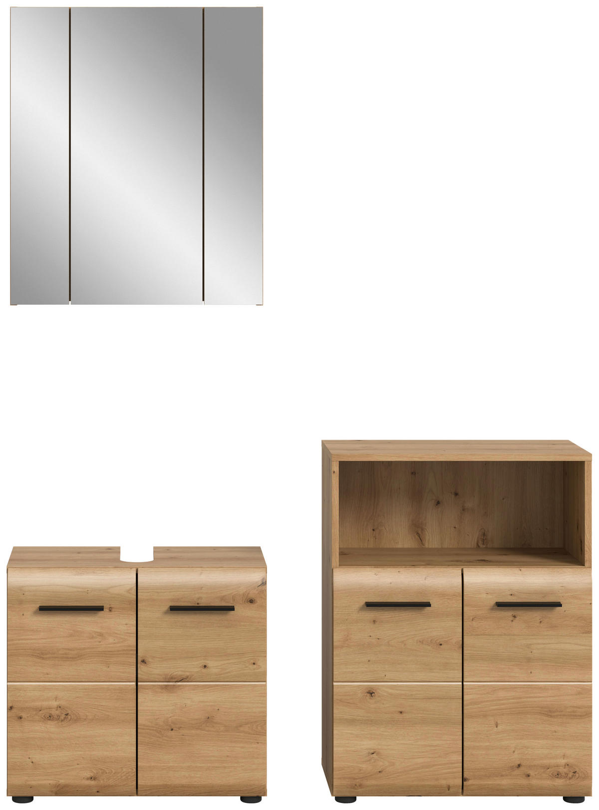 Badezimmer-Set Ice Artisan Oak Nachbildung B/H/T: ca. 135x185x30 cm Ice - (135,00/185,00/30,00cm) - xonox.home