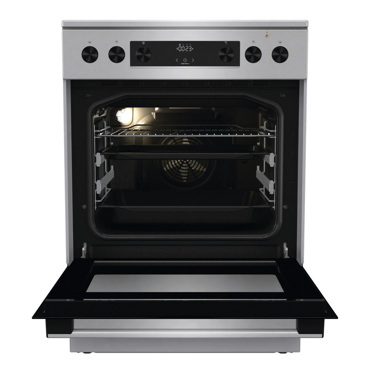 Gorenje Stand-Elektroherd GECS6C70XPA Edelstahloptik B/H/T: ca. 60x85x60 cm Stand-Elektroherd GECS6C70XPA - Edelstahloptik (60,00/85,00/60,00cm) - Gorenje