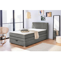 Boxspringbett  dunkelgrau Liegefläche B/L: ca. 120x12 cm Amira_Boxspringbett - weiß/dunkelgrau (134,00/105,00/217,00cm)