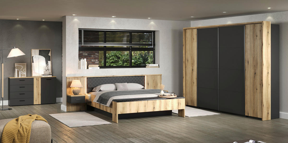 Kleiderschrank Esteban anthrazit B/H/T: ca. 270x210x60 cm Esteban - anthrazit (270,00/210,00/60,00cm)