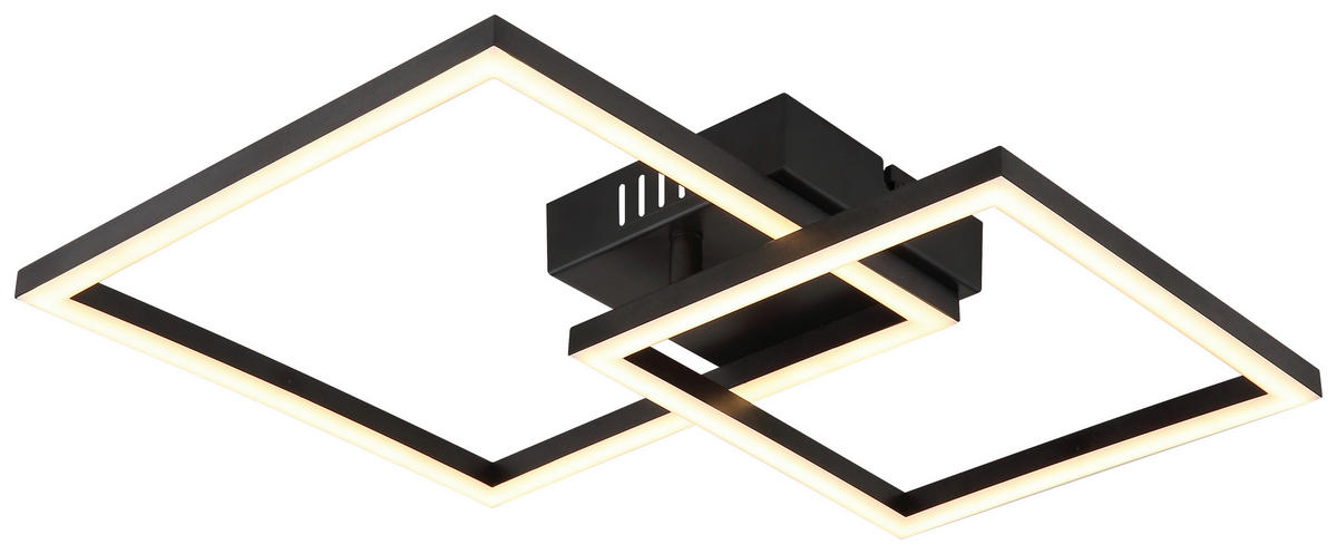 GLOBO LED-Deckenleuchte schwarz Opal Kunststoff B/H/T: ca. 35,3x6,4x48,8 cm TYLER - schwarz/Opal (35,30/6,40/48,80cm) - GLOBO