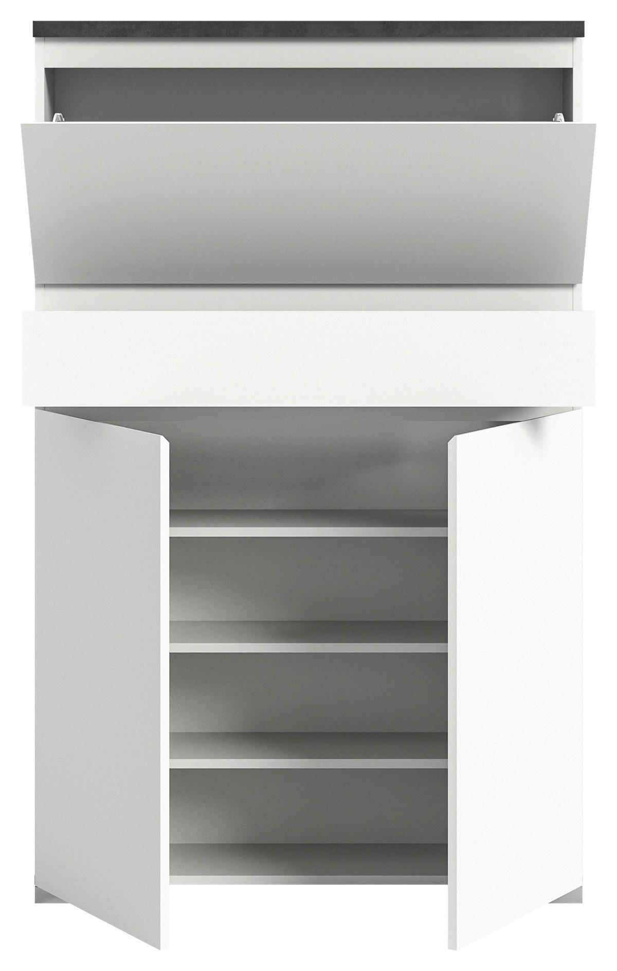Schuhschrank Shoelove weiß grau B/H/T: ca. 95x151x27 cm Shoelove - weiß/grau (95,00/151,00/27,00cm) - xonox.home