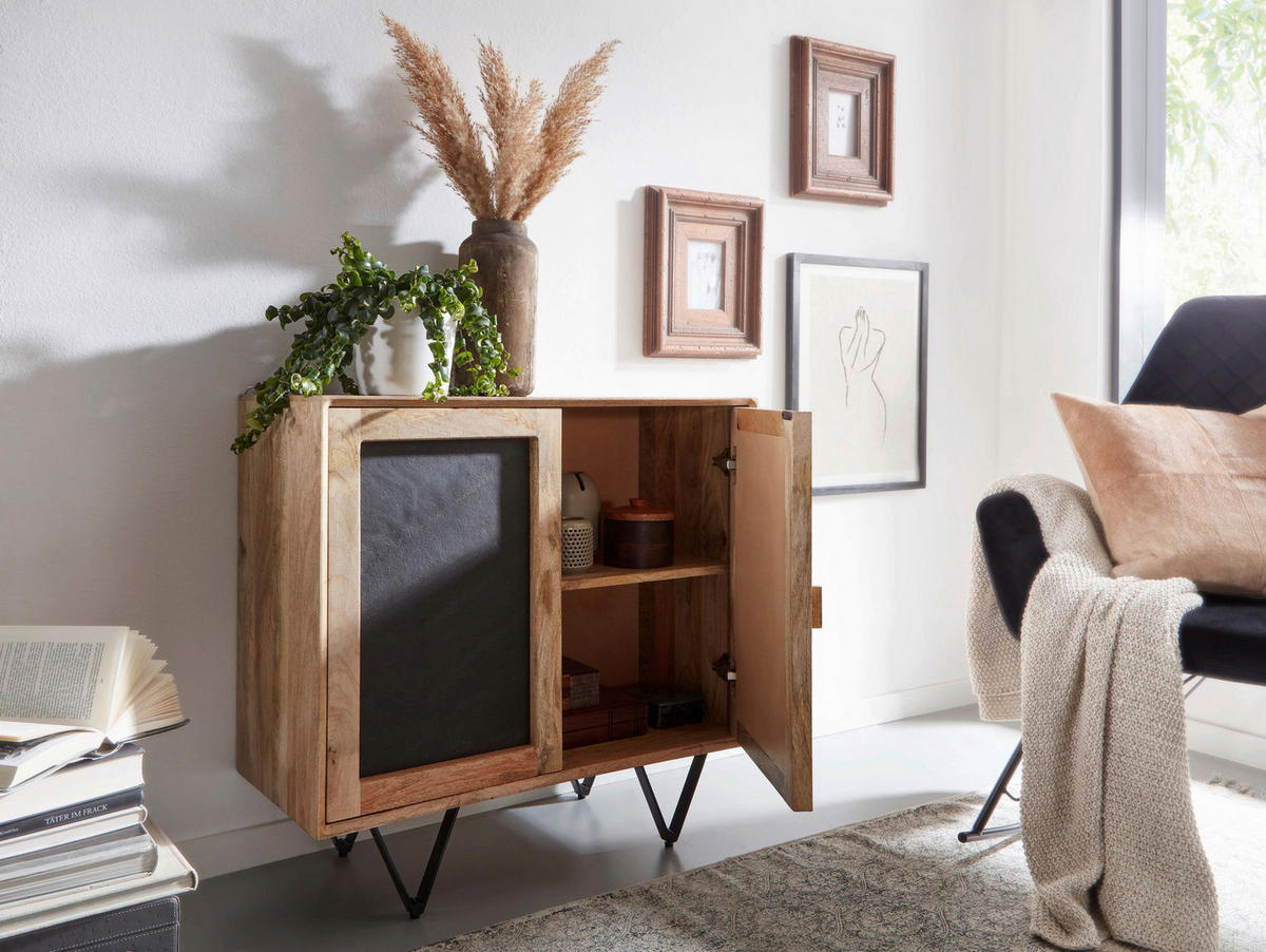 Sideboard braun B/H/T: ca. 80x75x35 cm Sideboard - braun (80,00/75,00/35,00cm) - Wohnling