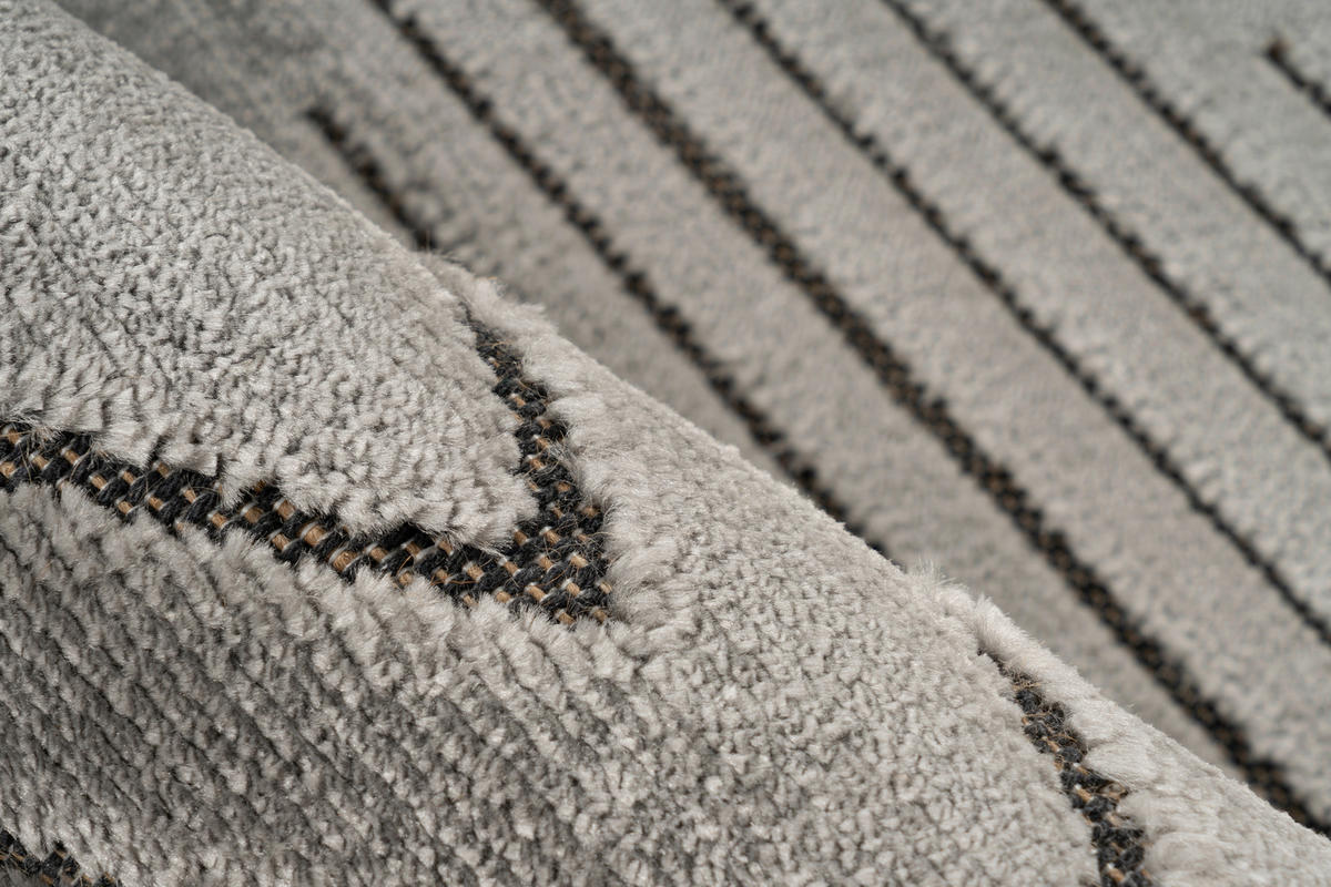 Kayoom Kurzflorteppich Madlen 125 grau B/H/L: ca. 160x0,9x230 cm Madlen 125 - grau (230,00/160,00/0,90cm) - Kayoom