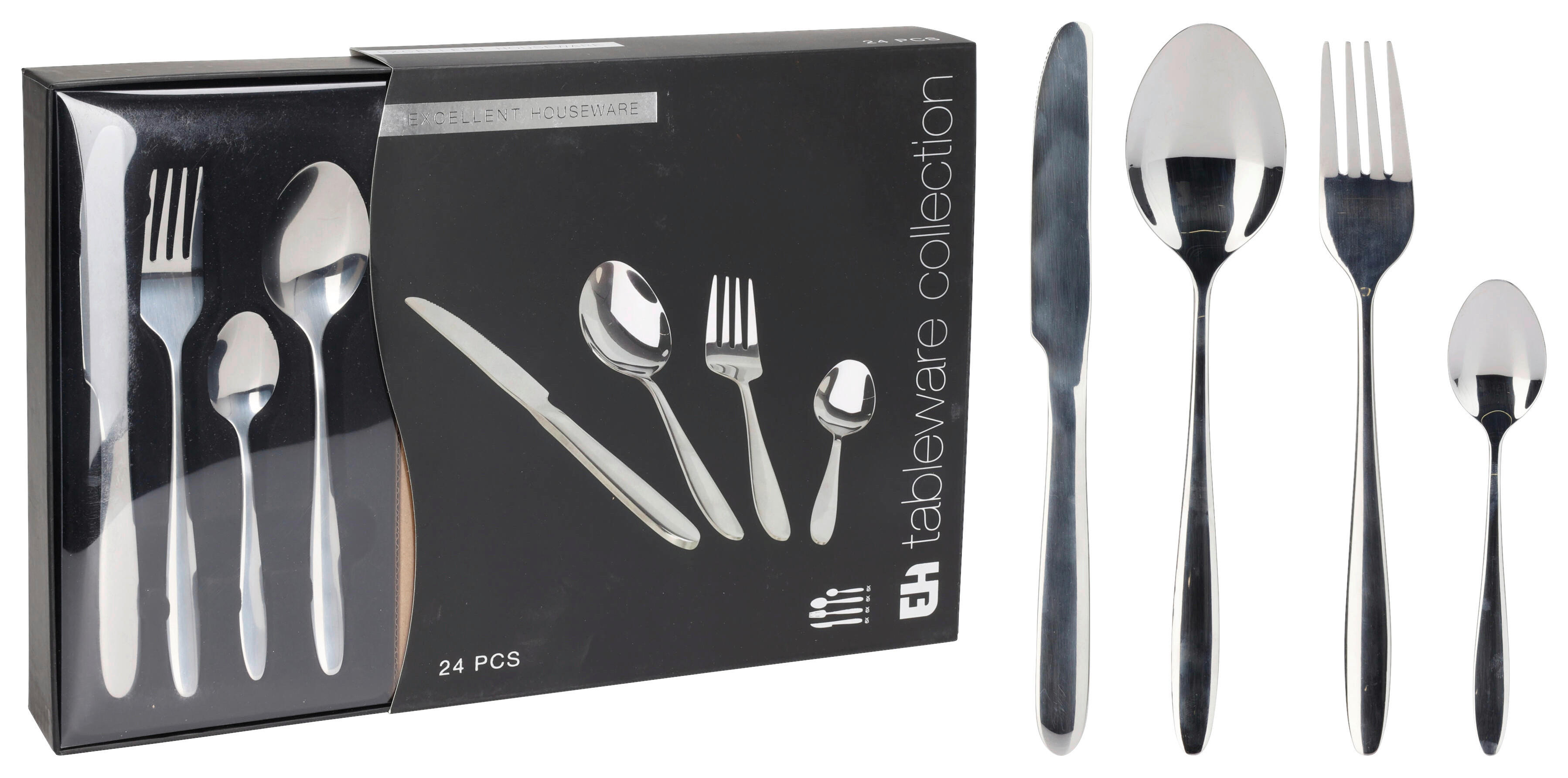 Besteckset silber Edelstahl 24 tlg. Besteckset_24tlg. - silber (25,00/37,50/5,20cm)