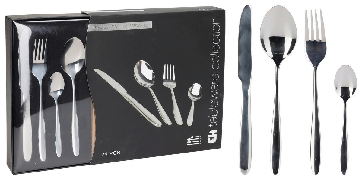 Besteckset silber Edelstahl 24 tlg. Besteckset_24tlg. - silber (25,00/37,50/5,20cm)