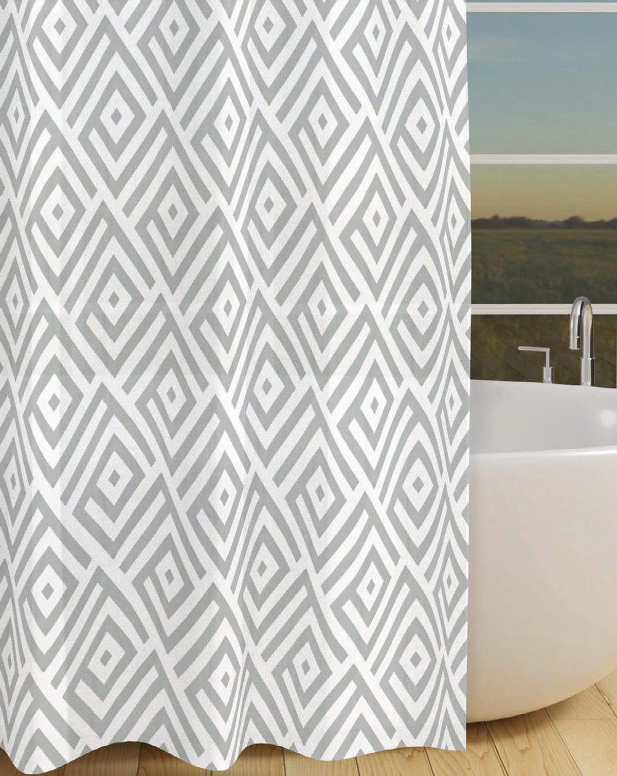 Duschvorhang Polyethylen (recycelt) B/L: ca. 180x200 cm Duschvorhang_Lines - (180,00/200,00cm) - Acus