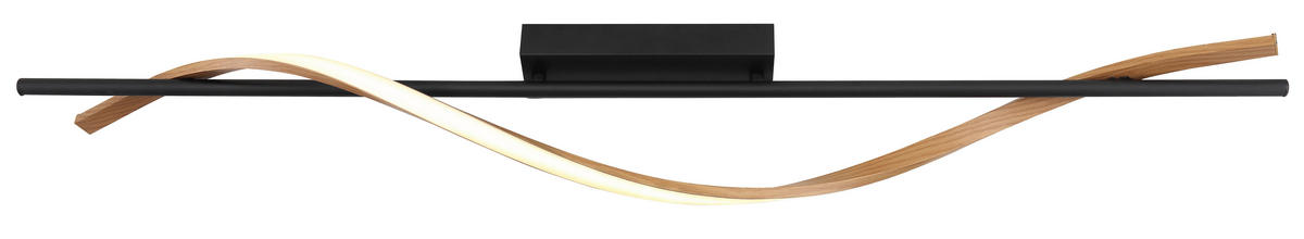 GLOBO LED-Deckenleuchte Opal mattschwarz dunkelbraun Metall Kunststoff B/H/L: ca. 14x17x115 cm 1 Brennstellen WATKINS - dunkelbraun/Opal (115,00/14,00/17,00cm) - GLOBO