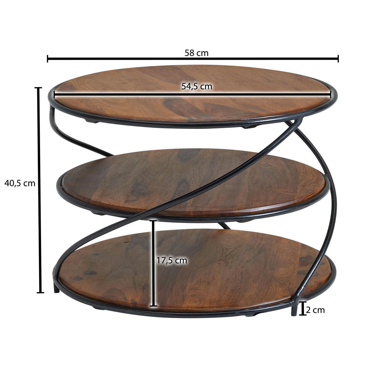 Couchtisch braun B/H/T: ca. 58x40x58 cm Couchtisch - braun (58,00/40,00/58,00cm) - Wohnling
