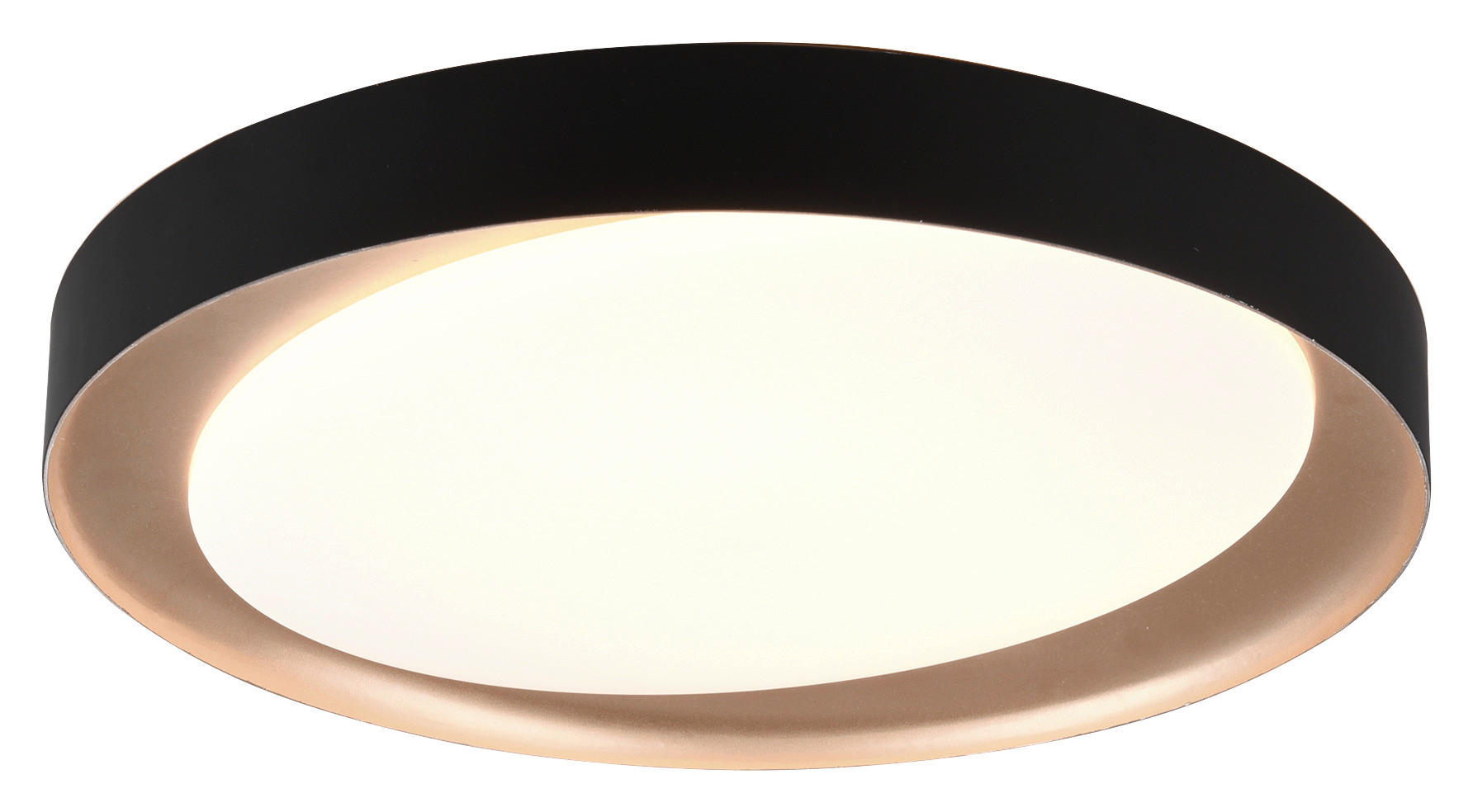 Reality Deckenleuchte 595220100 schwarz gold Opal Kunststoff H/D: ca. 7x48 cm LED-Deckenleuchte_CCT_Zeta - gold/schwarz (48,00/7,00cm) - Reality