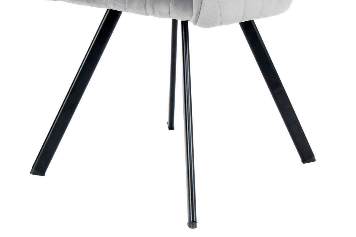Stuhl Jodie 100 2er silber Microfaser B/H/T: ca. 56x86x59 cm Jodie 100 2er - schwarz/silber (56,00/86,00/59,00cm) - 360 Living