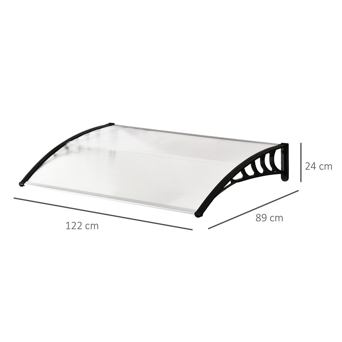 Outsunny Vordach weiß B/H/L: ca. 122x24x89 cm Vordach - weiß (89,00/122,00/24,00cm) - Outsunny
