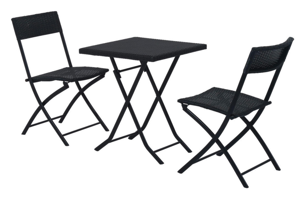Outsunny Bistroset schwarz Metall Bistroset 3tlg. - schwarz - Outsunny
