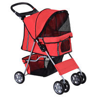 PawHut Hunde-Zubehör rot Polyester B/H/L: ca. 45x75x97 cm Hundewagen - rot (97,00/45,00/75,00cm) - PawHut