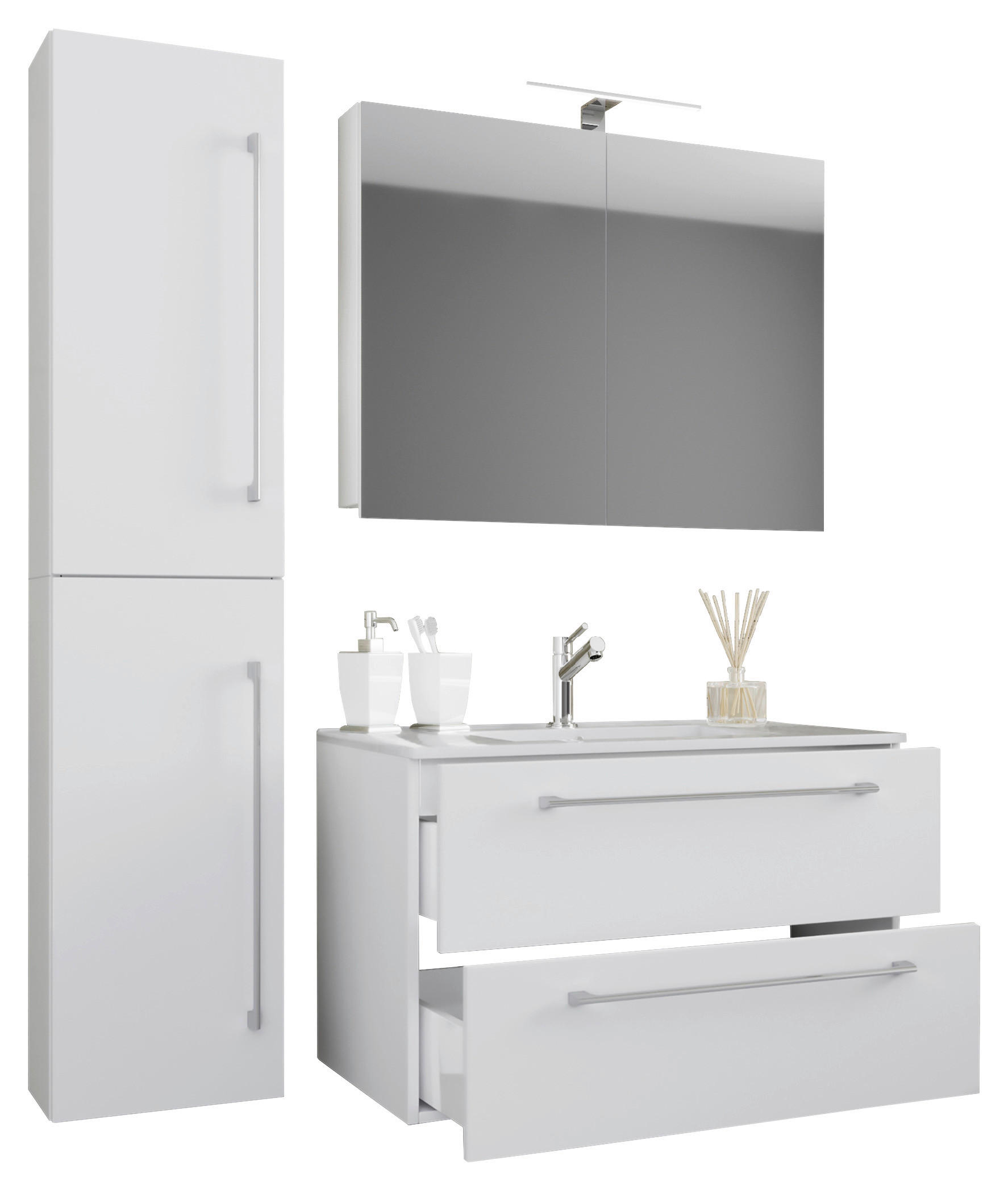 Waschplatz 4tlg-Badinos weiß B/H/T: ca. 81x52x46 cm 4tlg-Badinos - weiß (81,00/52,00/46,00cm) - VCM Möbel