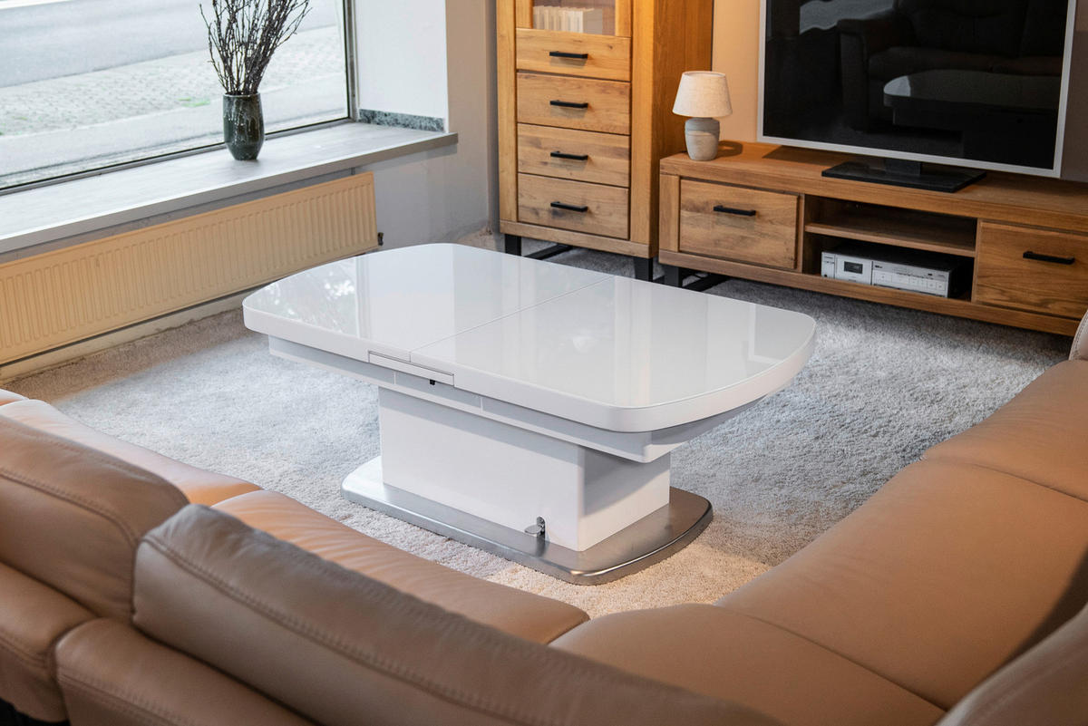 Couchtisch Levi weiß MDF B/H/T: ca. 135x50x75 cm Levi - weiß (135,00/50,00/75,00cm)