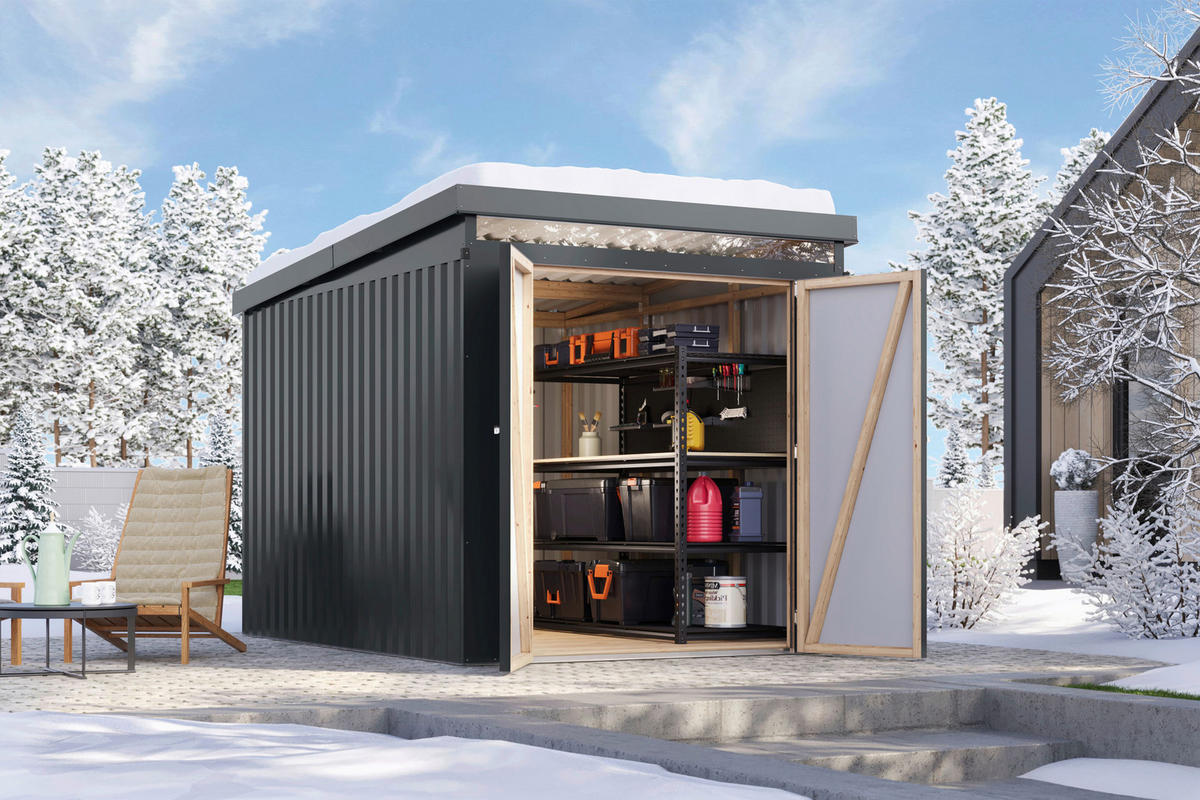 Karibu Gartenhaus IIndra 2,5 anthrazit B/H/T: ca. 206x213x289 cm IIndra 2,5 - anthrazit (206,00/213,00/289,00cm) - Karibu