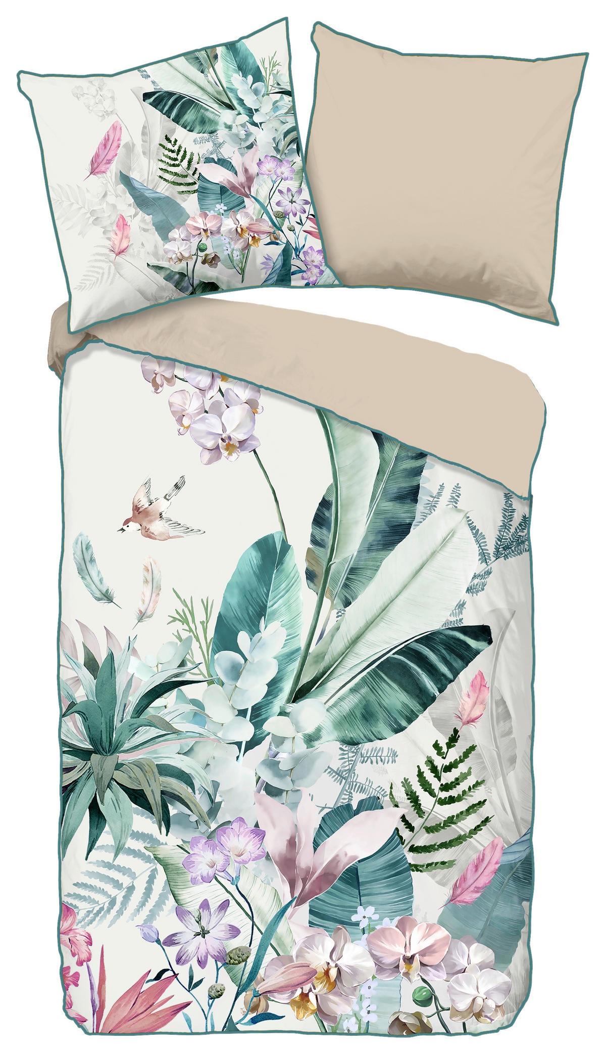 Baumwoll Bettwäsche Verdi Satin Verdi - Multi (155,00/220,00cm) - Descanso