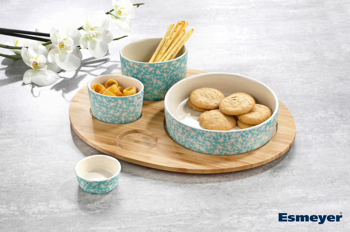 Esmeyer Servier-/Snack-Set KORFU türkis Steingut KORFU - türkis - Esmeyer