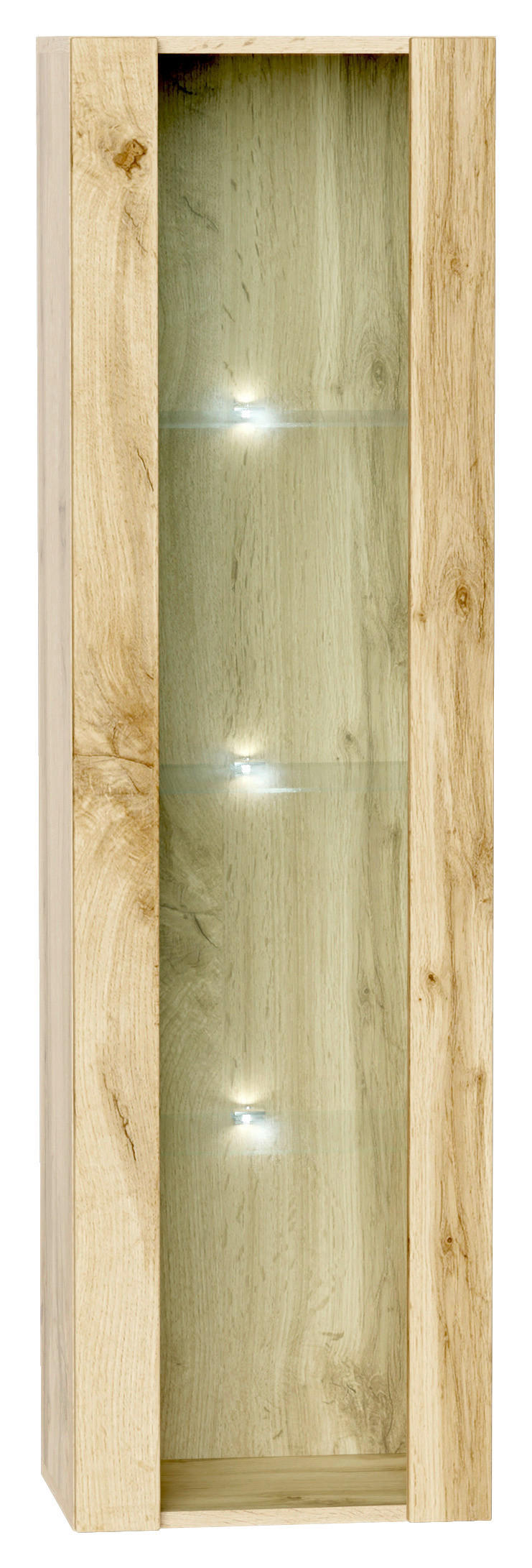 Hängevitrine VIVIEN Eiche Wotan Nachbildung B/H/T: ca. 40x140x30 cm VIVIEN - Eiche (40,00/140,00/30,00cm) - WIPMEB