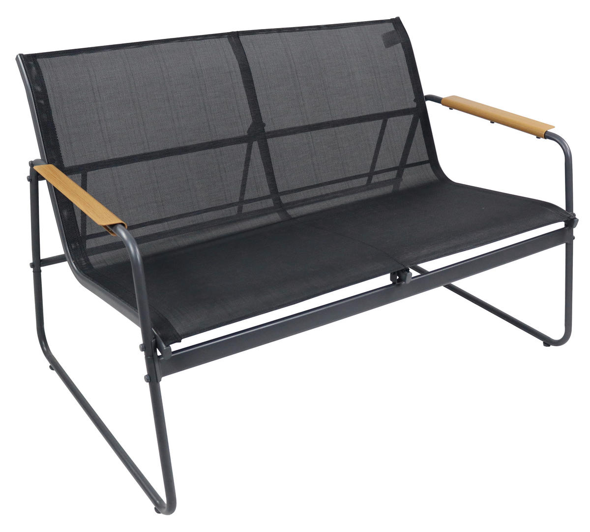 VCM Gartensitzgruppe Lexila schwarz Textilene B/H/L: ca. 110x76x74 cm Lexila - schwarz (74,00/110,00/76,00cm) - VCM