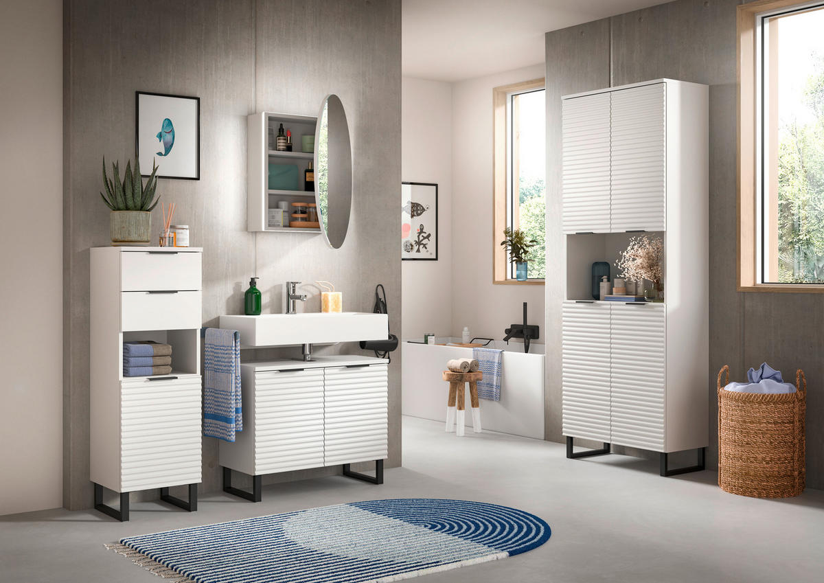 Schrank Riff weiß B/H/T: ca. 35x110x34 cm Riff - weiß (35,00/110,00/34,00cm) - xonox.home
