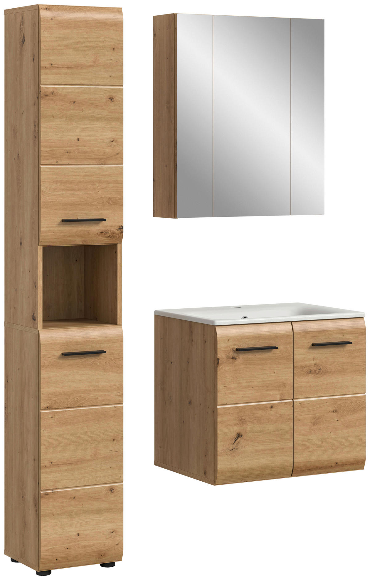 Badezimmer-Set Ice Artisan Oak Nachbildung B/H/T: ca. 105x185x46 cm Ice - (105,00/185,00/46,00cm) - xonox.home