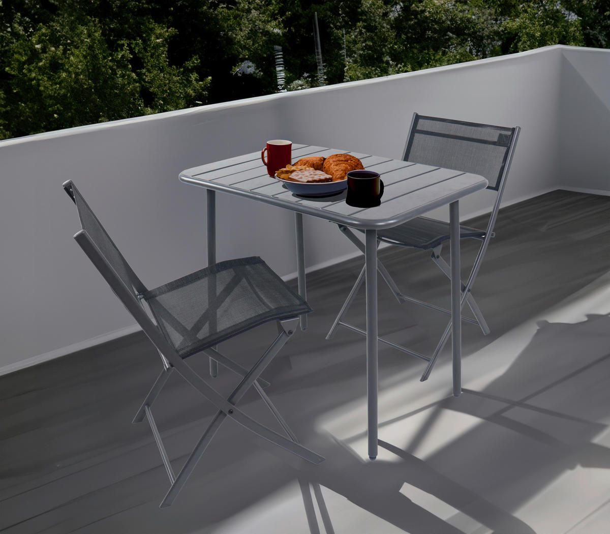 VCM Gartenstuhl 2er Set Sumila schwarz Textilene B/H/L: ca. 45x79x46 cm Sumila - schwarz (46,00/45,00/79,00cm) - VCM