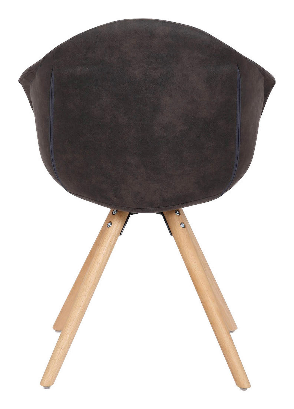 Stuhl Chadwick 100 2er braun Microfaser B/H/T: ca. 59x82x55 cm Chadwick 100 2er - braun/Eiche (59,00/82,00/55,00cm) - 360 Living