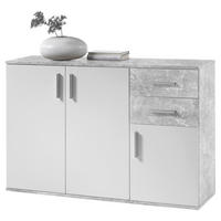 Kommode Bobby 2 B/H/T: ca. 120x82x35 cm Bobby 2 - Beton/weiß (120,00/82,00/35,00cm)